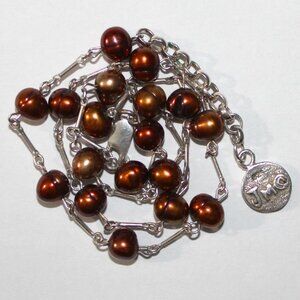 Sterling Silver Pearl Chain Necklace